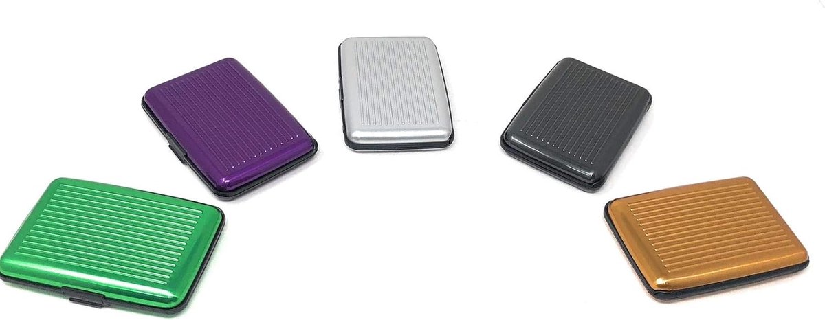 SnelShoppen - Hard Case voor Creditcards en Betaalkaarten van Schokbestendig Aluminium - Capaciteit 21 Kaarten - Verschillende Kleuren - Compact en Li