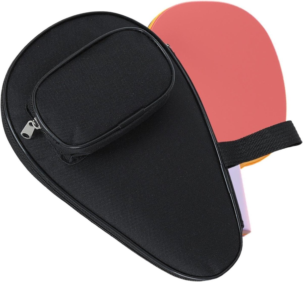 Tafeltennis Bat Tas - Racket Cover Pong - Sportuitrusting Beschermen - Met Ballenhouder - 30 x 19 cm - Zwart