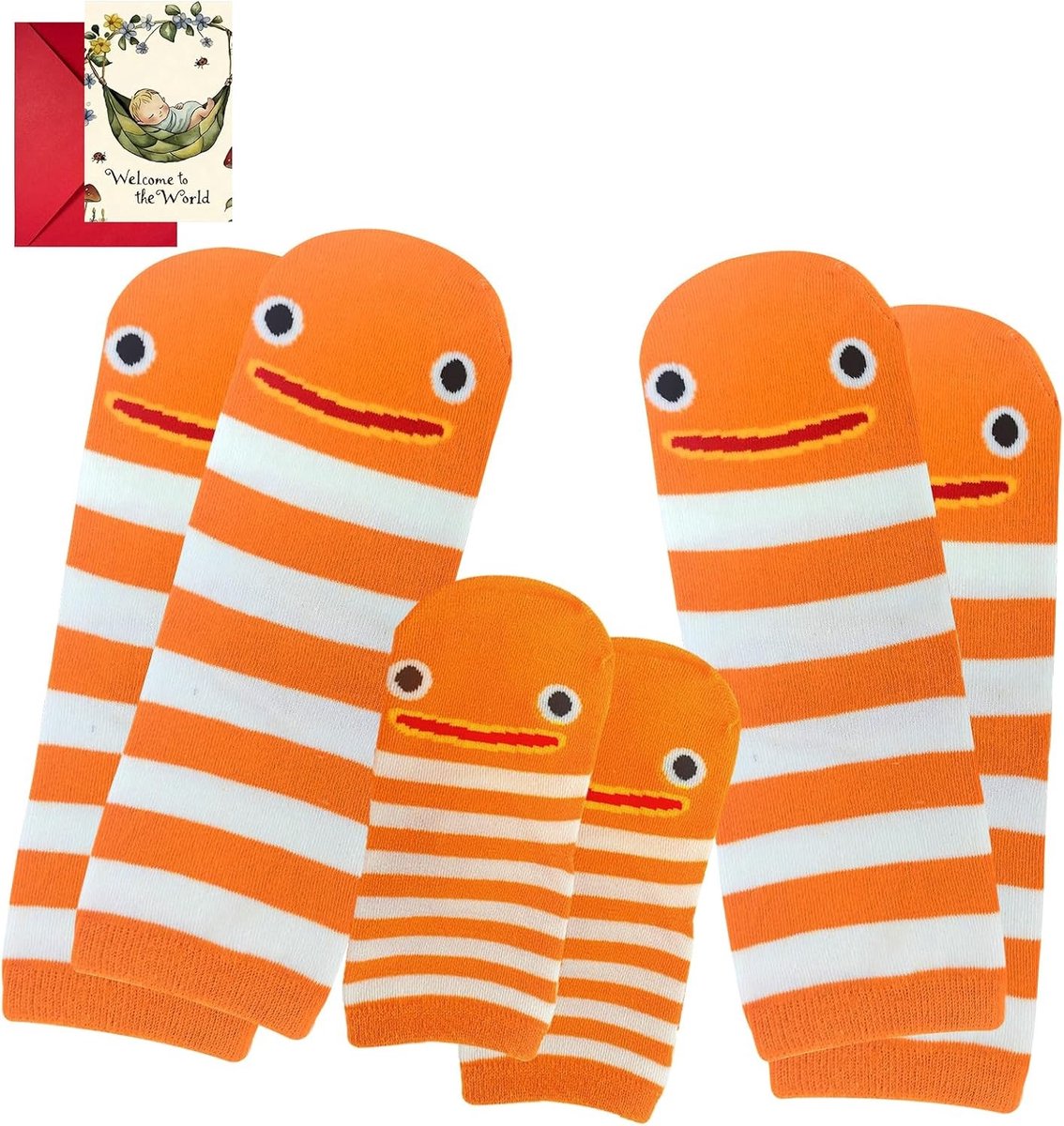 Cadeau voor nieuwe ouders, gezellige familiesokken voor papa, mama en baby, origineel kraamcadeau voor pasgeborenen en babyshower
