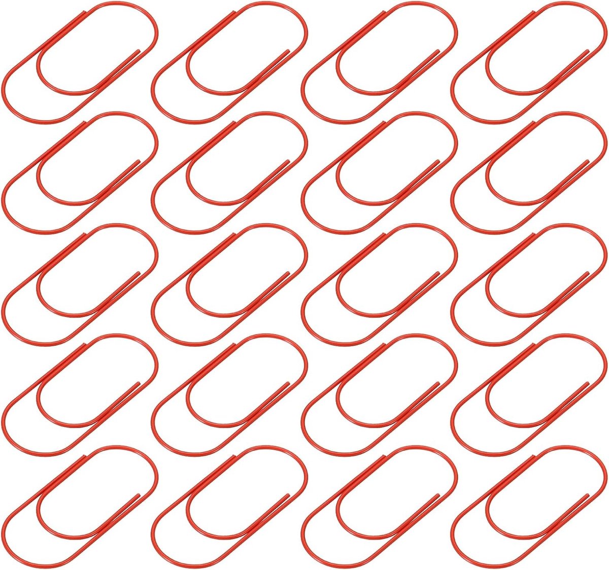 30 Stuks Paperclips - Brede Gecoate Grote Clips in Doos voor Kantoor, Kunst en Thuisgebruik (Rood, 5 cm)