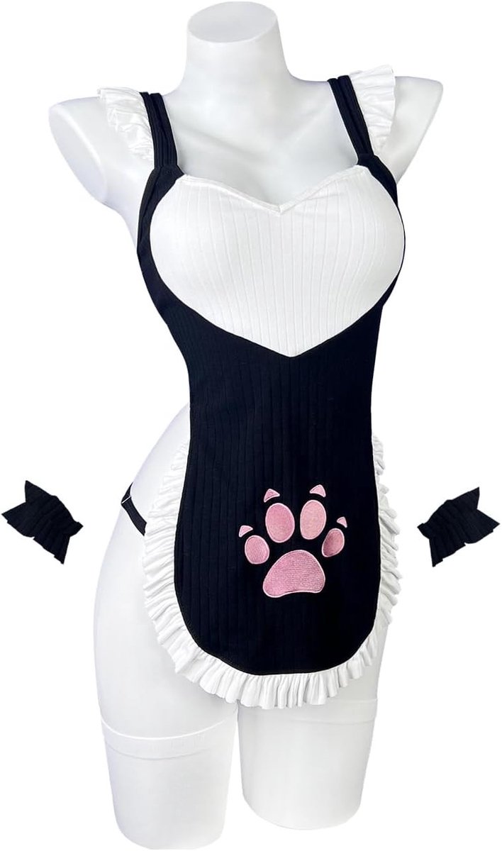 Sexy Cats Maid Outfit voor Dames - Cosplay Kostuum met Schort en Anime-Inspiratie voor Lingerie en Feestjes