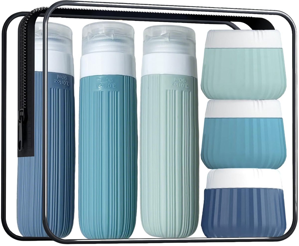 Omgoods - Silicone Reisbottles Set van 6, TSA Geschikt en Lekvrij