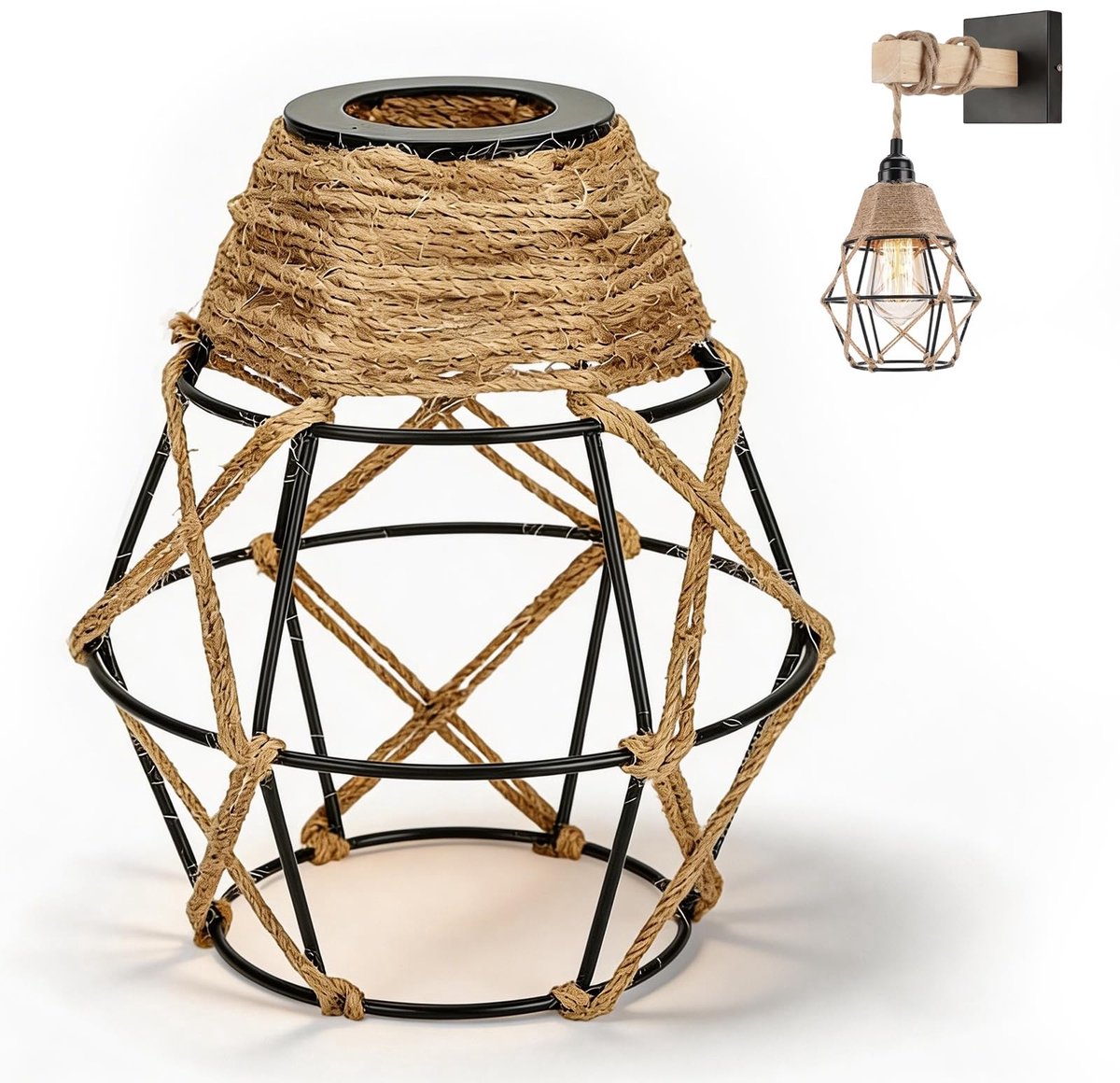 Omgoods - Rotan Lampenkap Boho voor Tafellamp en Vloerlamp
