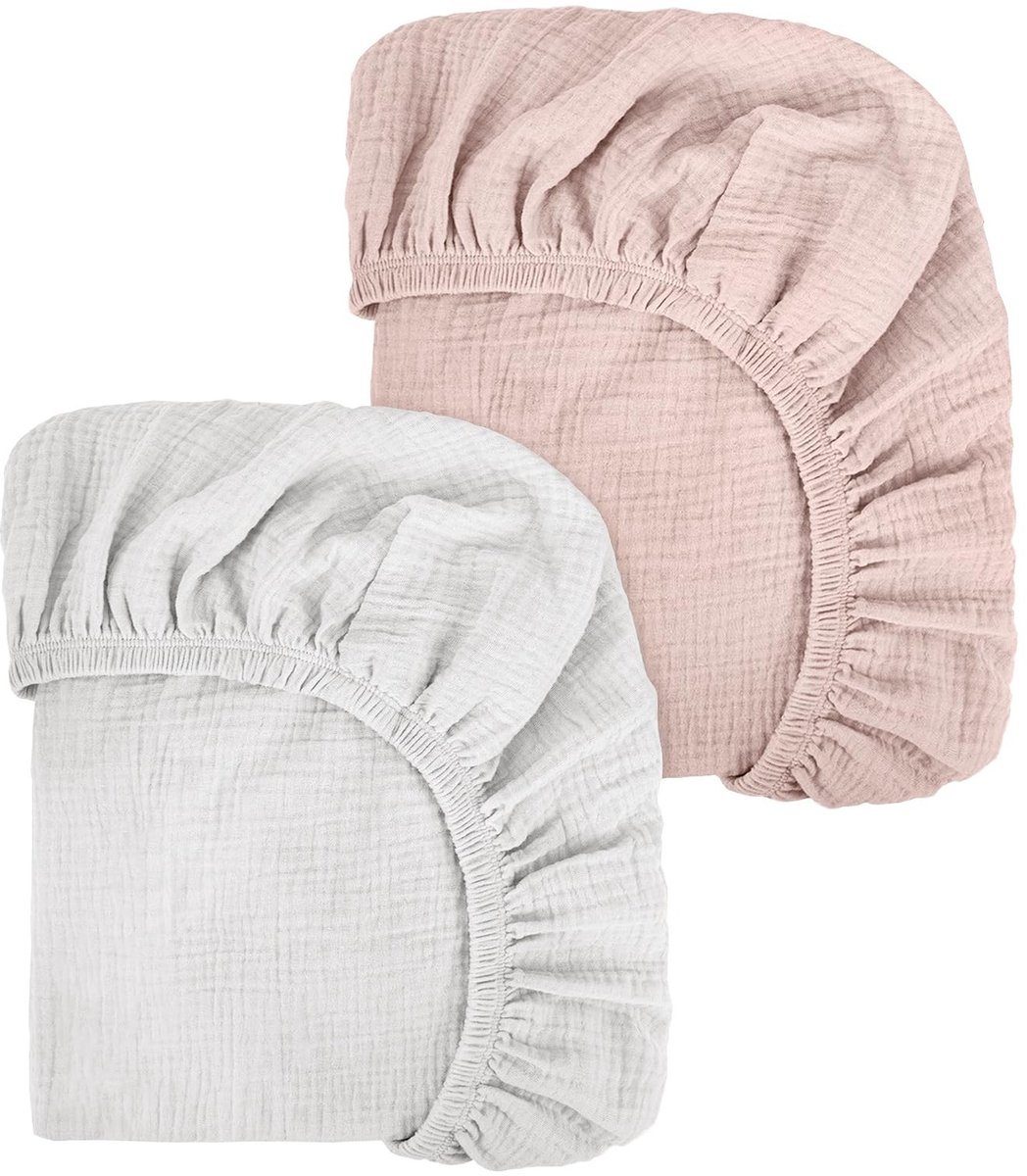 Omgoods - Set van 2 Fitted Sheets van 100% Katoen voor Kinderen