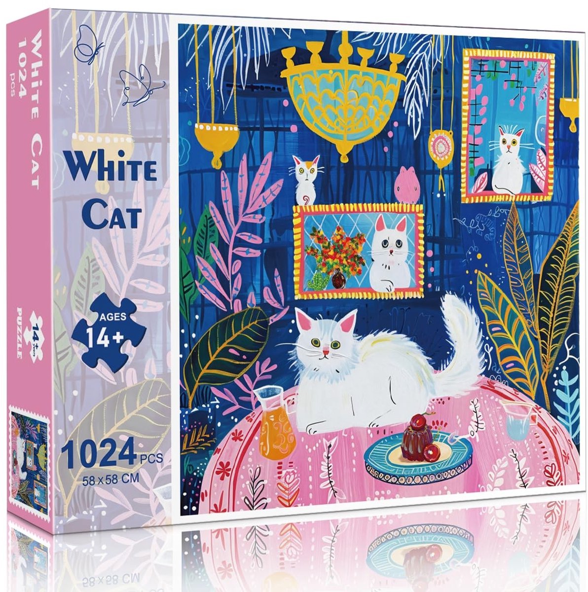 Omgoods - Puzzel van 1024 Stukken met Witte Kat