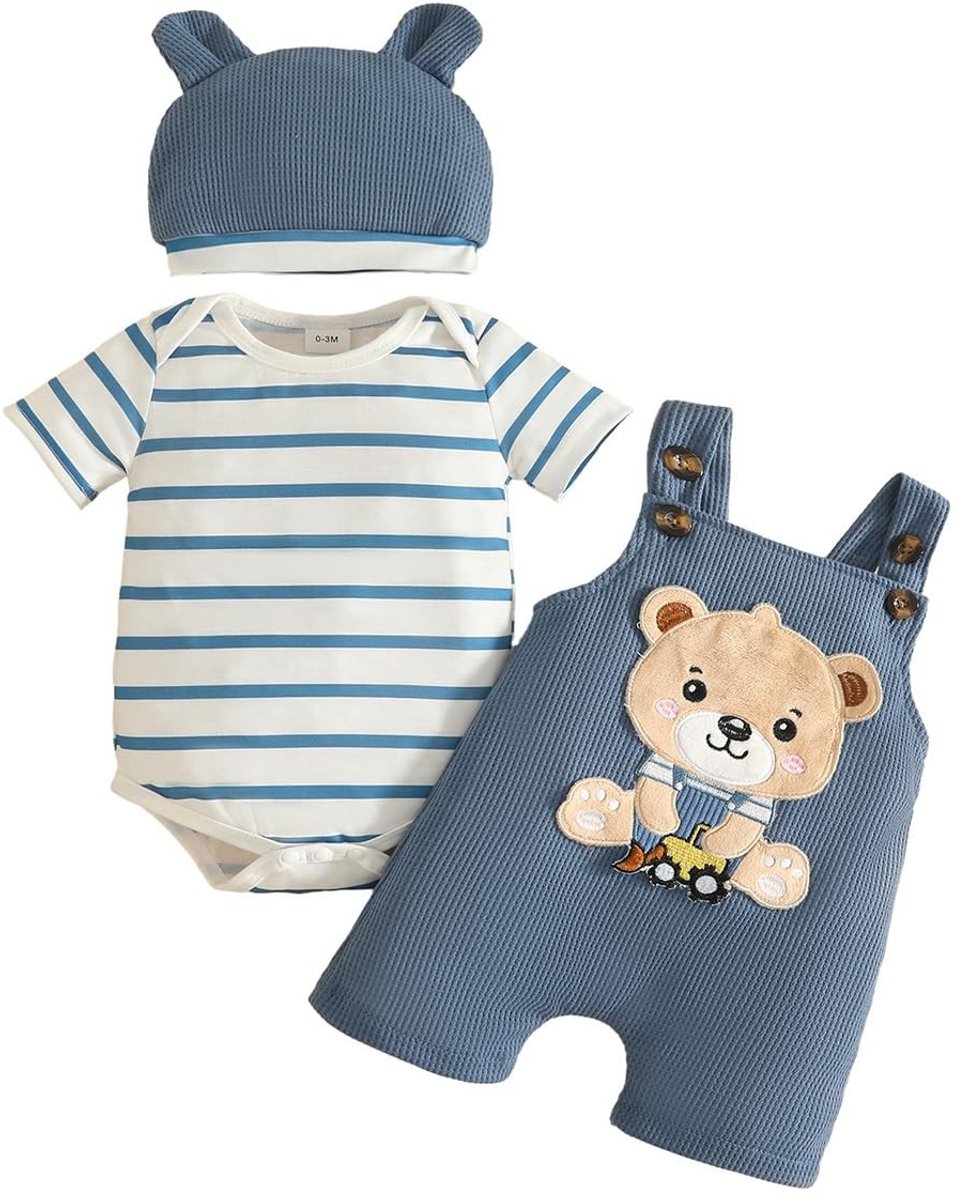 Omgoods - Schattig 3-Delige Babyset met Lange Mouwen en Dierenpatroon