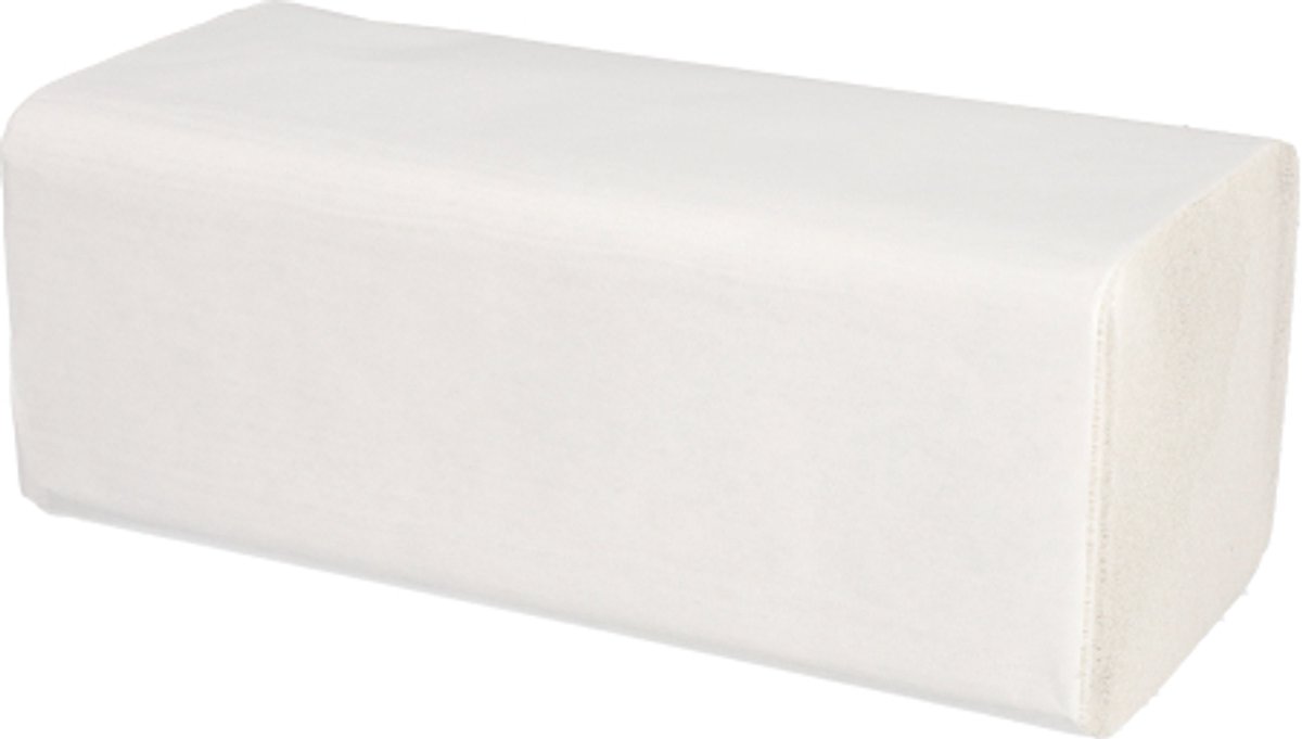 1x 5000 Blad Handdoekjes Tissue V-vouw 23 cm x 25 cm hoogwit 1-laags