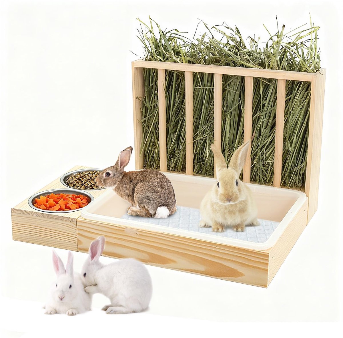 Omgoods - Multifunctionele Hooi Rack voor Konijnen en Cavia's