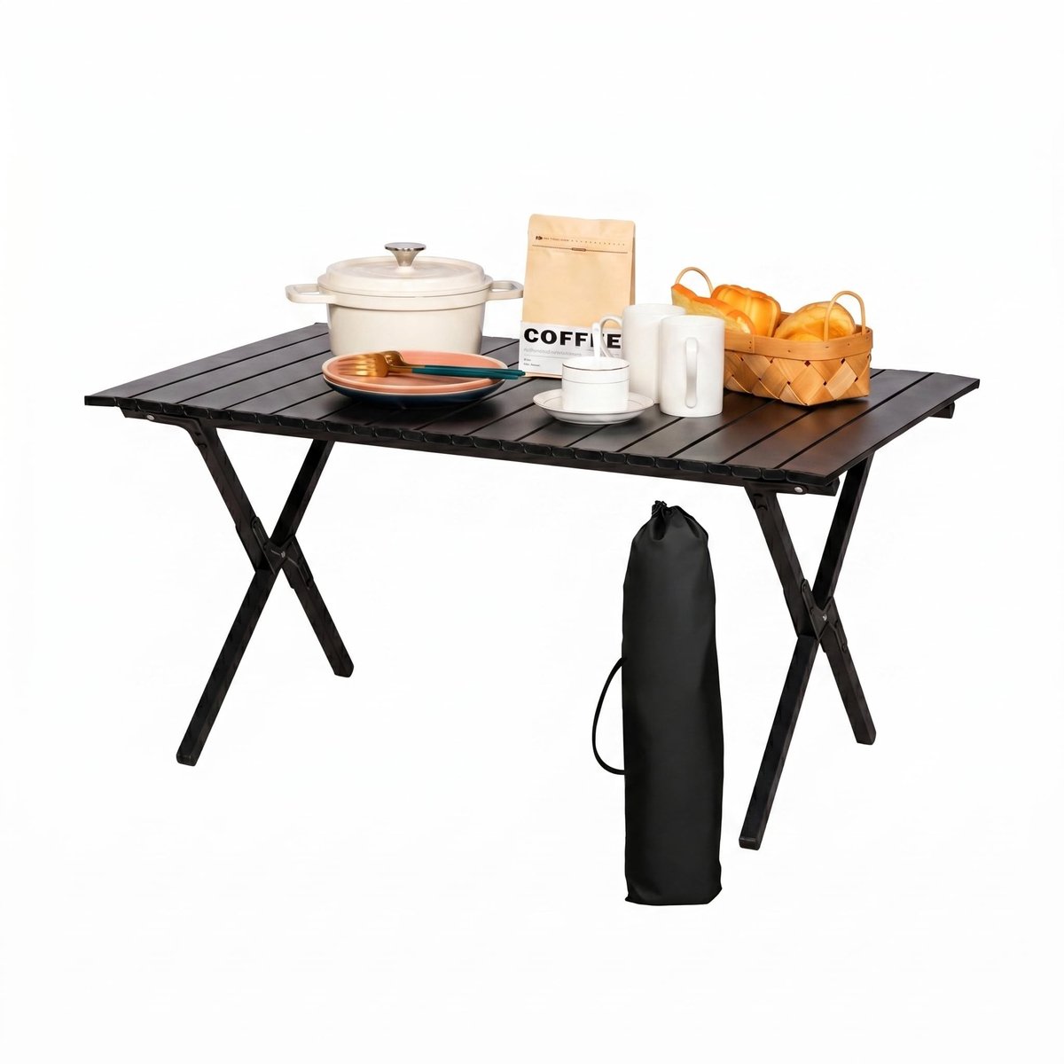 Omgoods - Inklapbare Campingtafel - Draagbare Klaptafel voor Picknick en Tuin (89 x 50 x 45 cm)