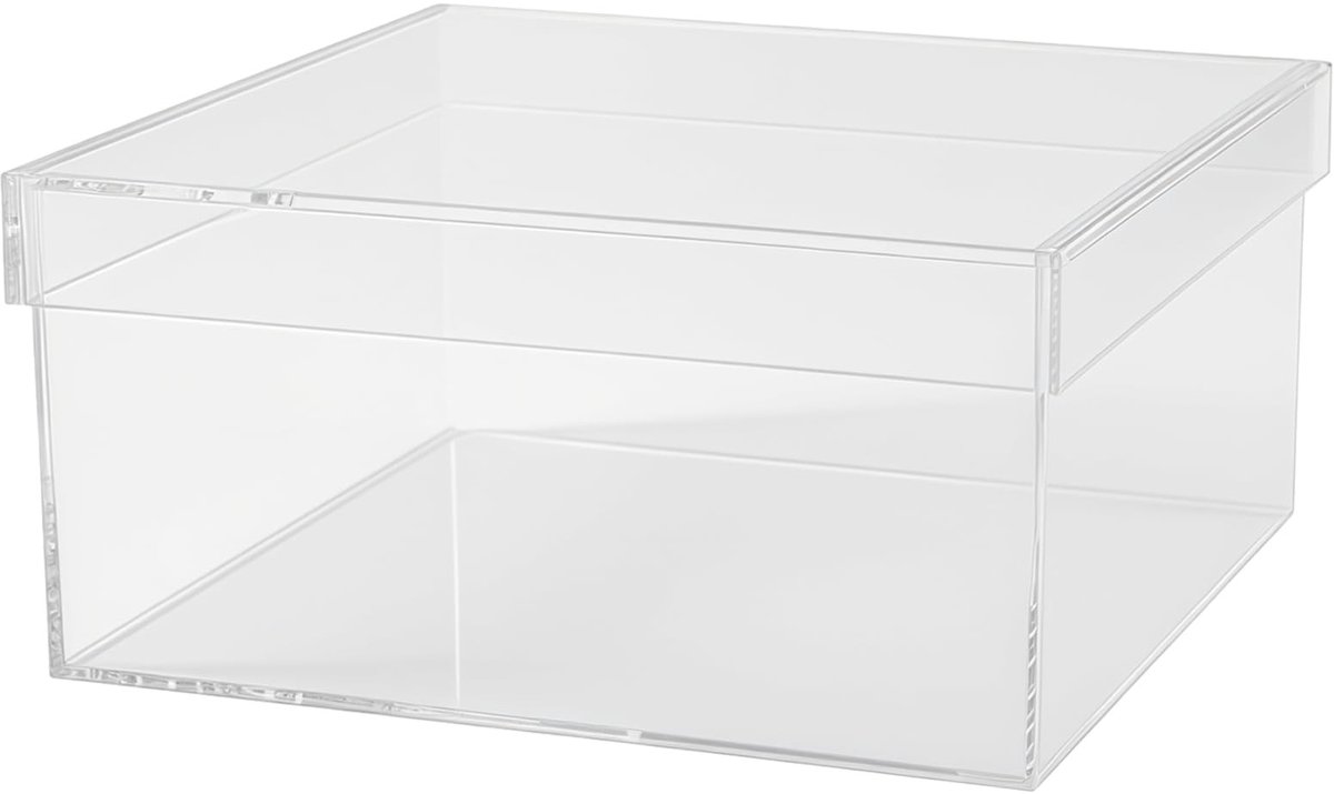 Omgoods - Transparante Opbergdoos voor Creatief Gebruik, 20,5 x 20,5 x 10 cm