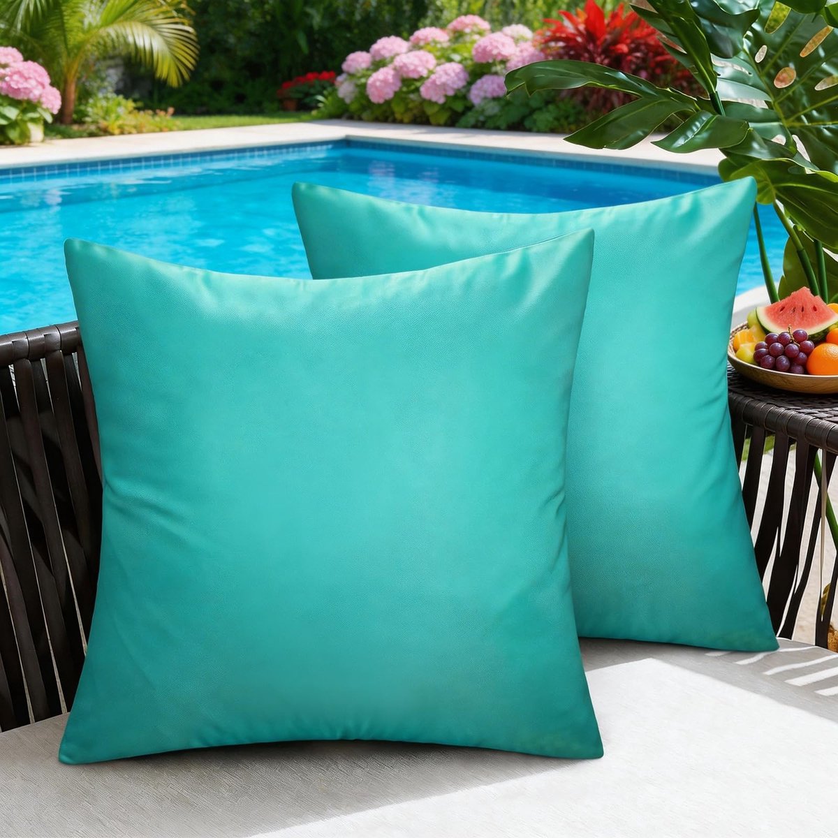 Omgoods - Weerbestendige Kussenhoezen 50 x 50 cm, Set van 2 voor Binnen en Buiten