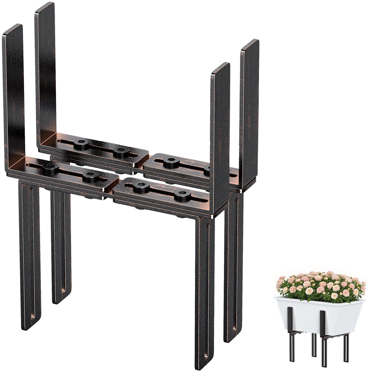 Omgoods - H-vormige Bloempot Houder - Zonder Boren - Set van 2