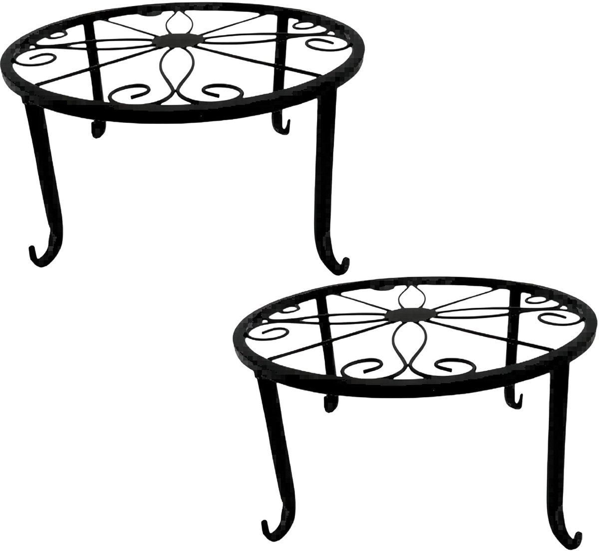Omgoods - Set van 2 Retro Bloempottenstandaards