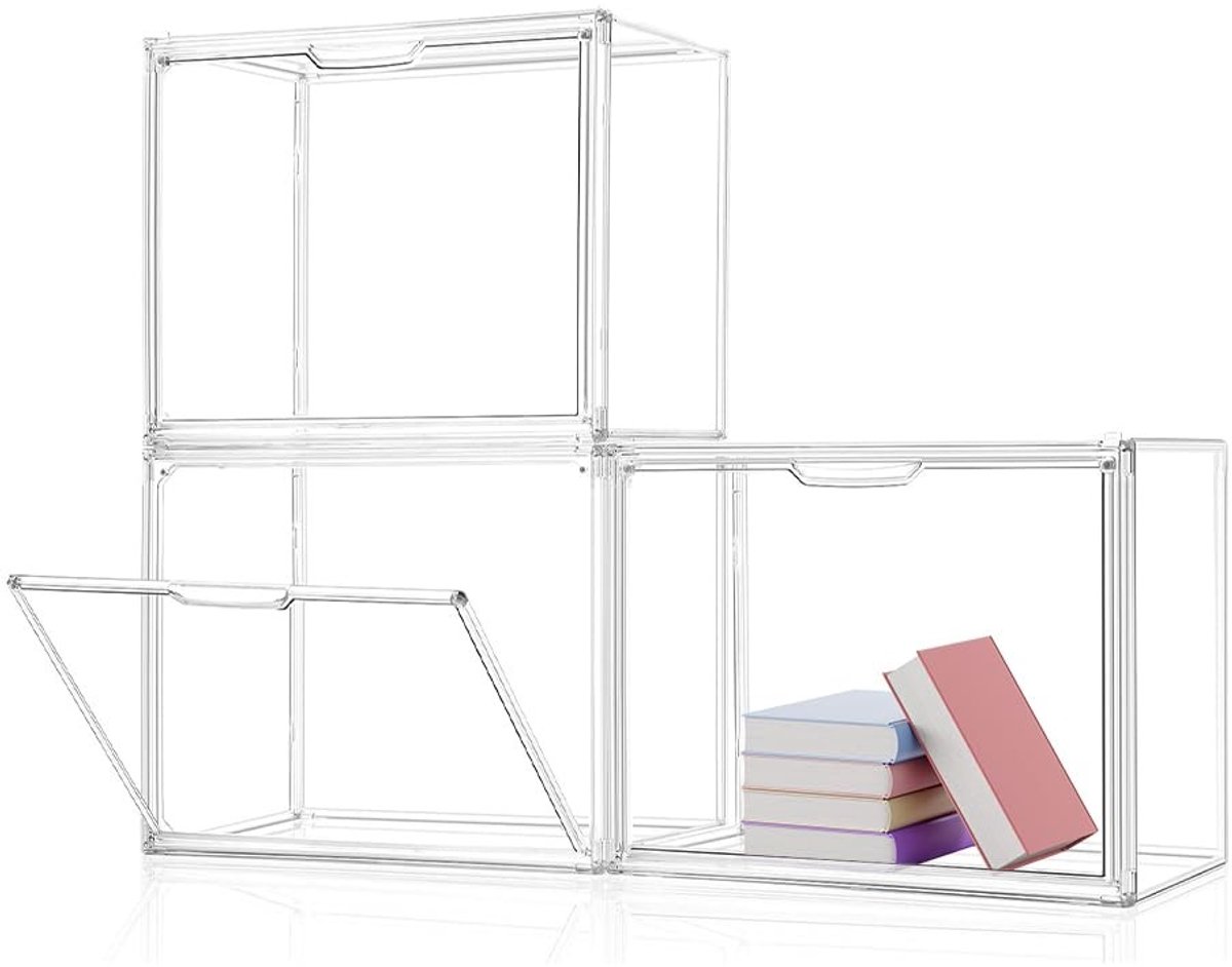 Omgoods - Set van 3 Acryl Opbergdozen met Deksels