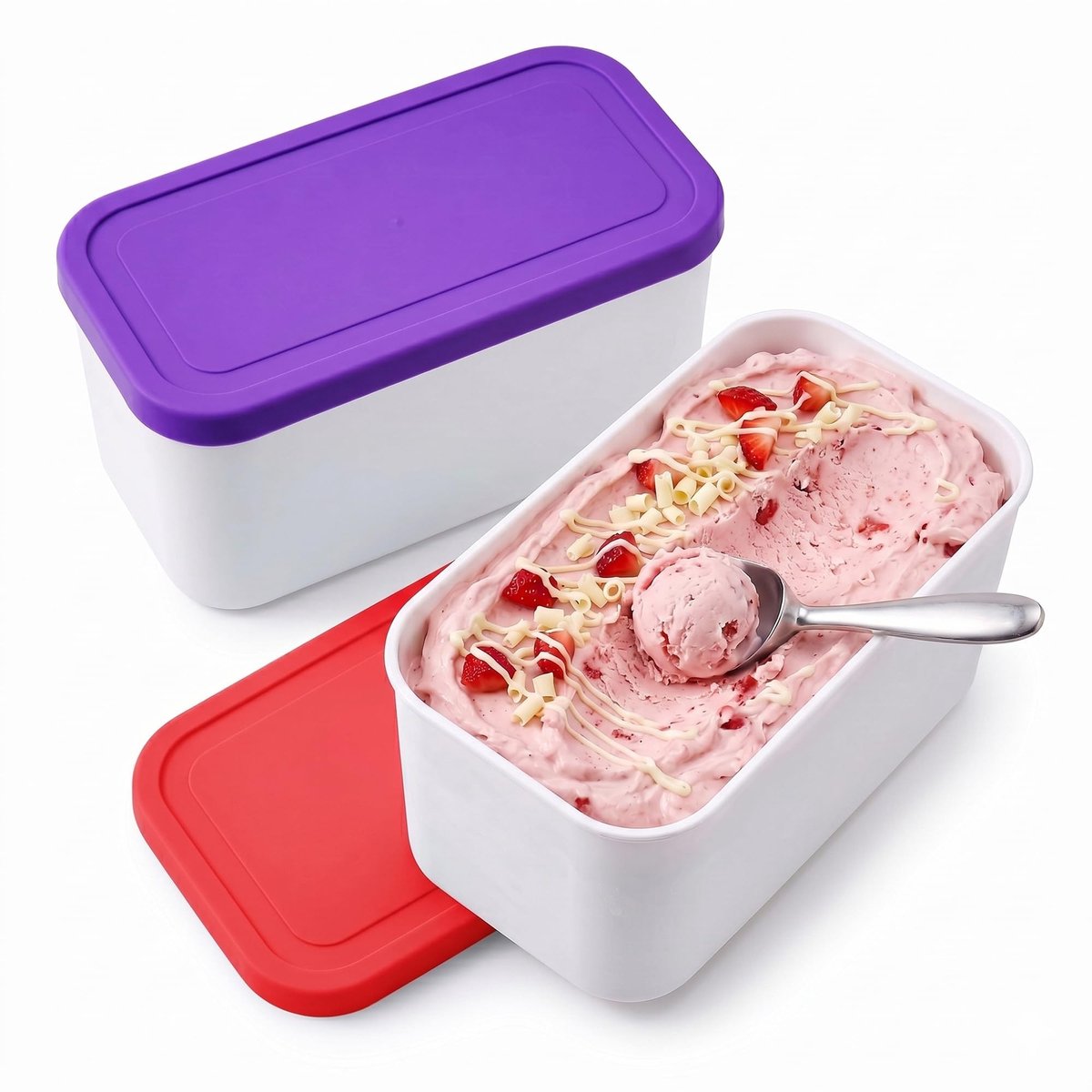 Omgoods - Set van 2 IJscontainers voor IJs en Sorbet 1L