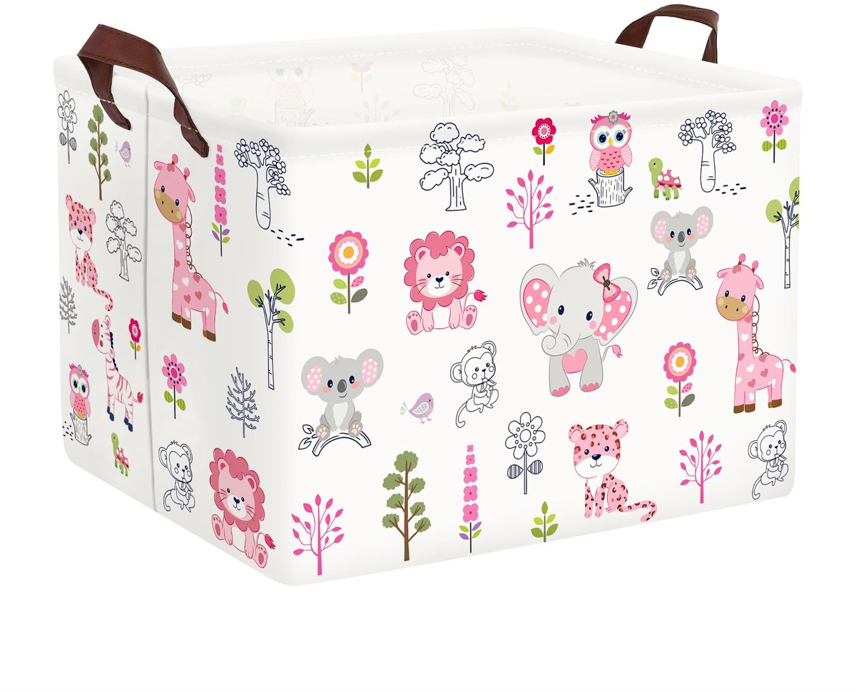 Omgoods - Wasmand met Woodland Dieren – 40x30x30 cm