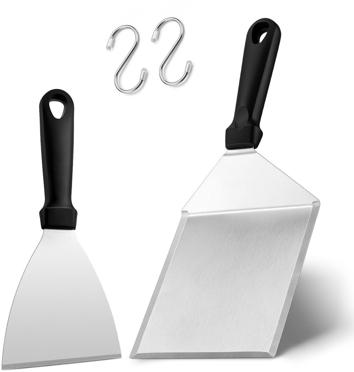 Omgoods - RVS Grill Spatel Set van 2 voor Barbecue en Teppanyaki