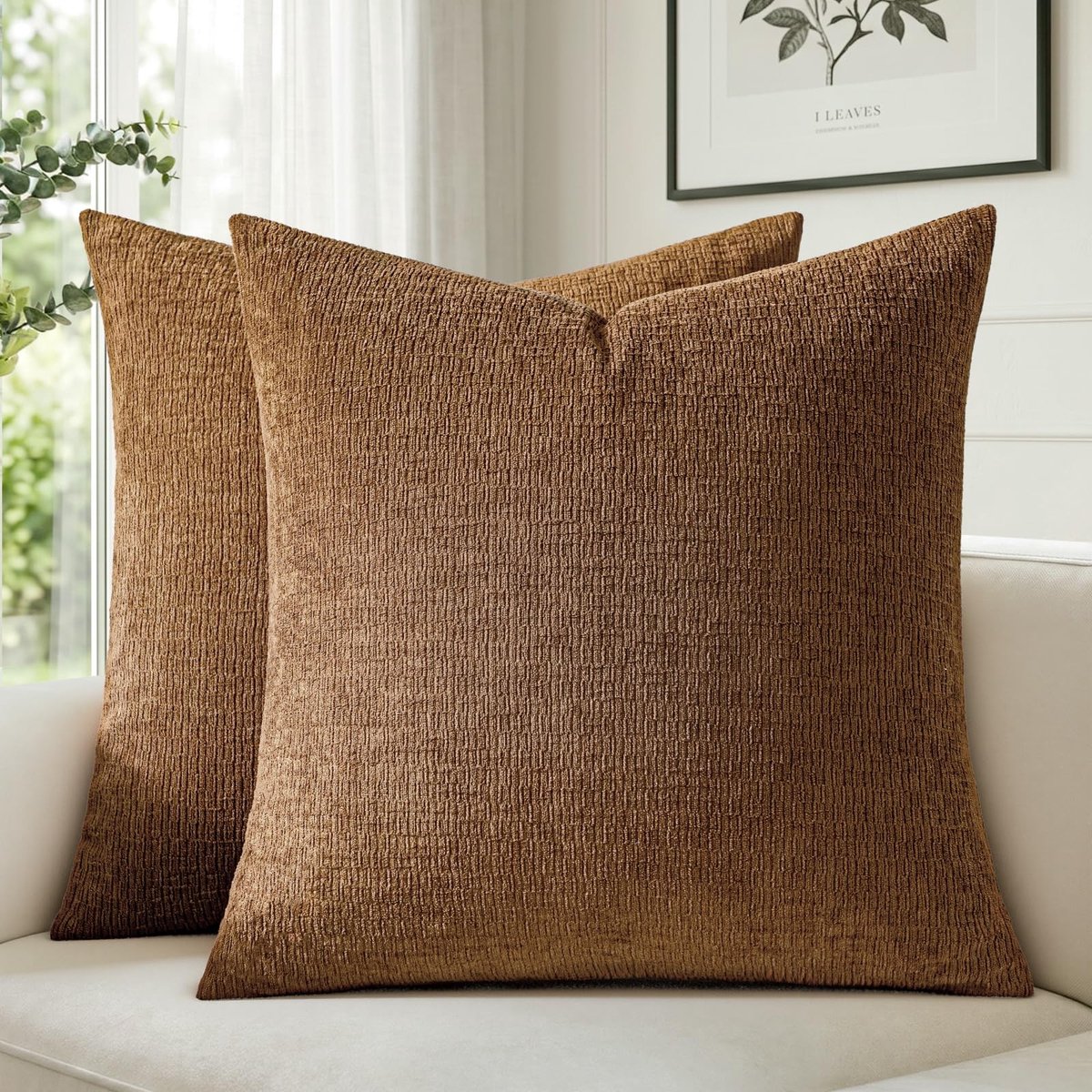 Omgoods - Chenille Kussenhoezen 40 x 40 cm, Set van 2