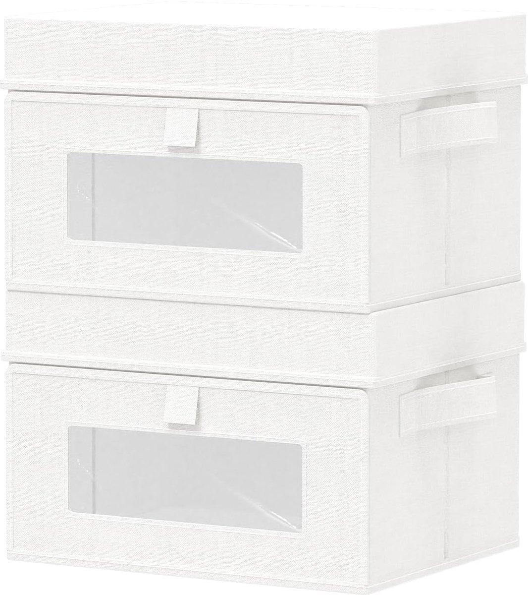 Omgoods - Set van 2 Vouwbare Opbergdozen met Duidelijke Vensters