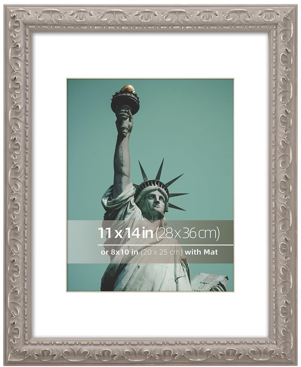 Omgoods - Vintage Houten Fotolijst 28 x 35 cm - Weerbestendige Grijze Rand