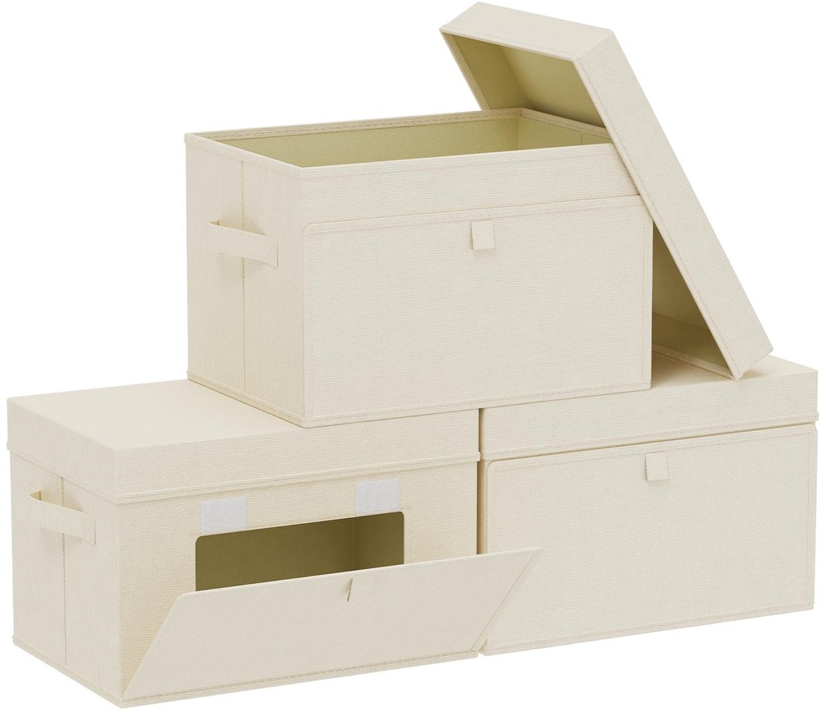 Omgoods - Set van 3 Opvouwbare Opbergdozen met Handvatten