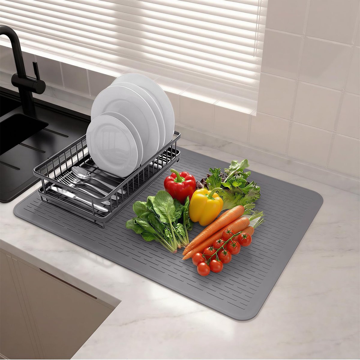 Omgoods - Extra Grote Silicone Afdruipmat 50 x 70 cm, Antislip en Warmtebestendig