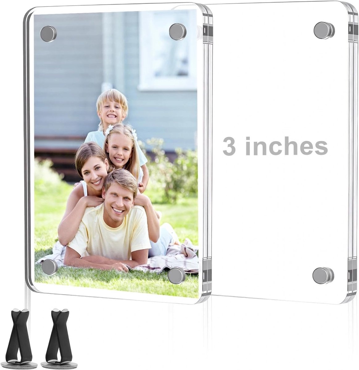 Car Ventilation Photo Frames Transparent Acrylic Magnetic Photo Frame 9 x 6 cm Personal Magnetic Photo Holder Car - ShopVlot