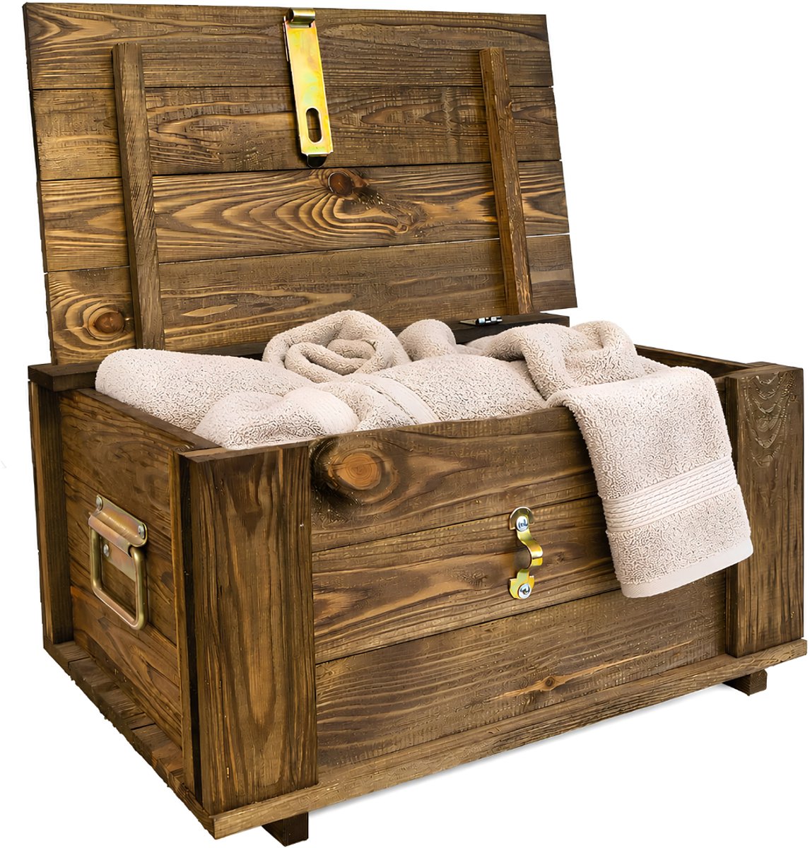 SP® Dekenkist - Speelgoedkist - Opbergbox - Bruin - 50cm x 36cm x 26cm