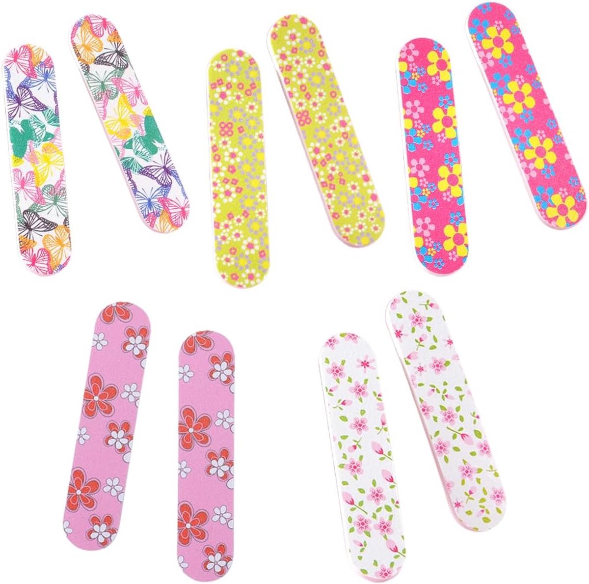 SnelShoppen - 10 Mini-Nagelvijlen Dubbelzijdig Professioneel Gereedschap voor Acryl en Natuurlijke Nagelkunst, Hygiënisch en Handzaam, Geschikt voor T