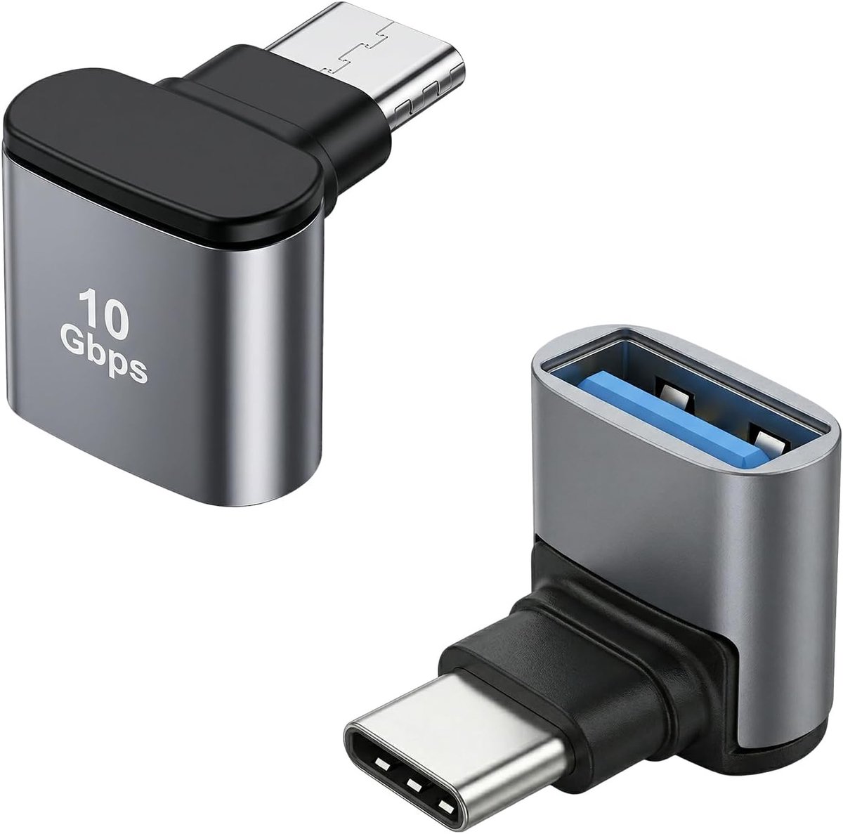 USB C hoekadapter 90 graden - aluminium - stabiele verbinding - flexibel gebruik - SnelShoppen