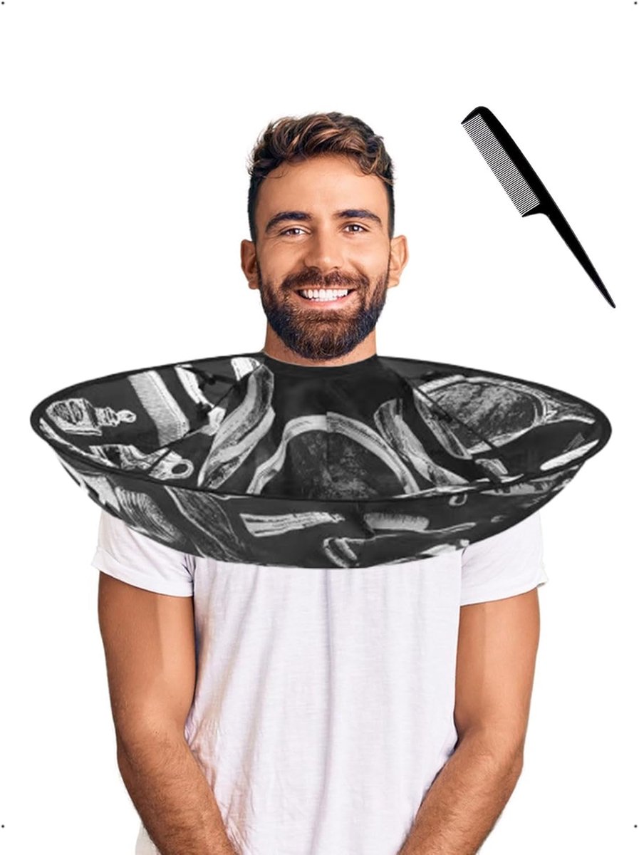Kapperscape waterproof - opvouwbaar - universeel bedrukt - bescherming bij haarverf - ShopVlot