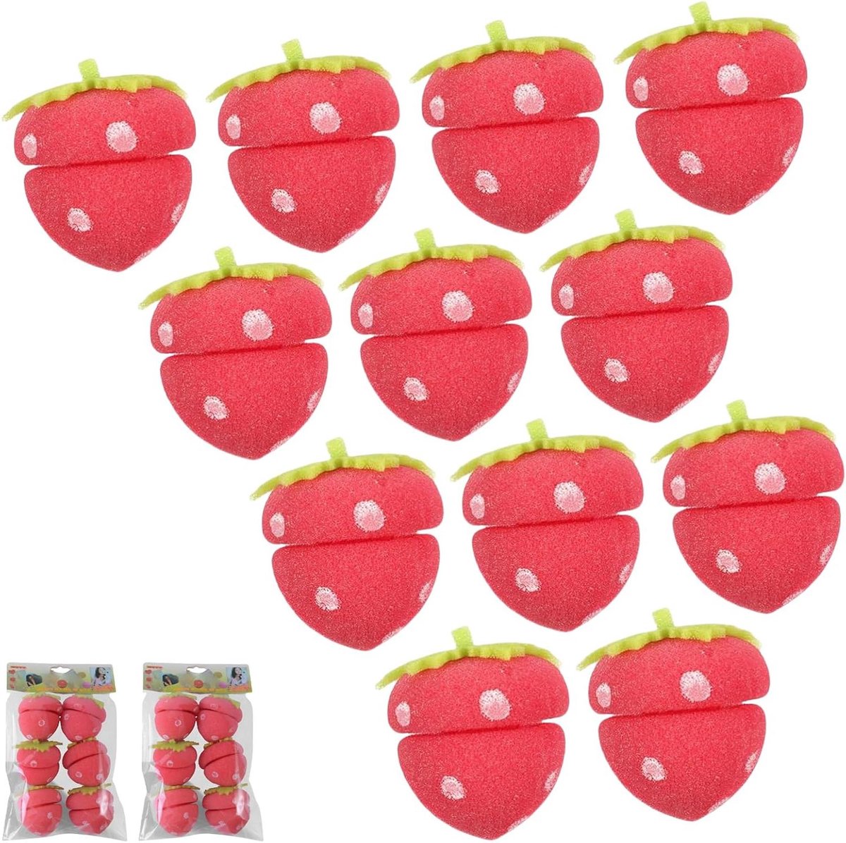 Hittevrije Krulspelden - Slaap Krullers Krulset - Haar Krullen - Zonder Hitte - 12 Stuks - Rood