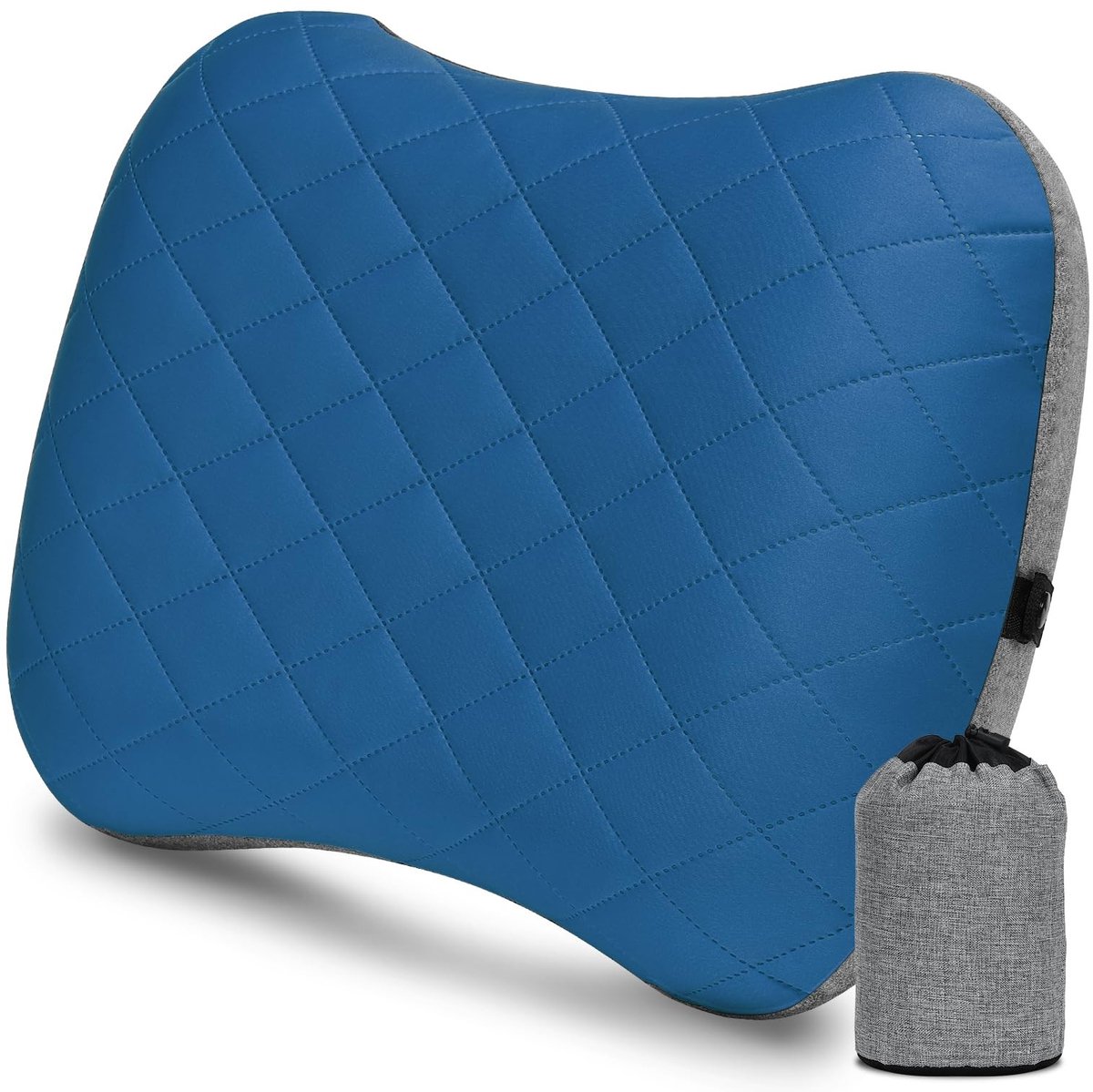Omgoods - Campingkussen voor Slaap en Ondersteuning - Inflatable en Lichtgewicht (Donkerblauw)