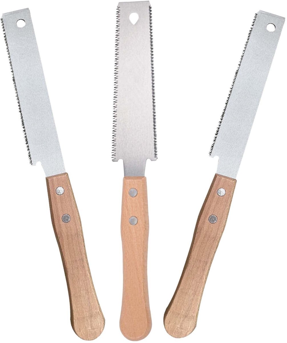 Omgoods - Set van 3 Japanse Handzagen van 300 mm met Dubbelzijdige Tand