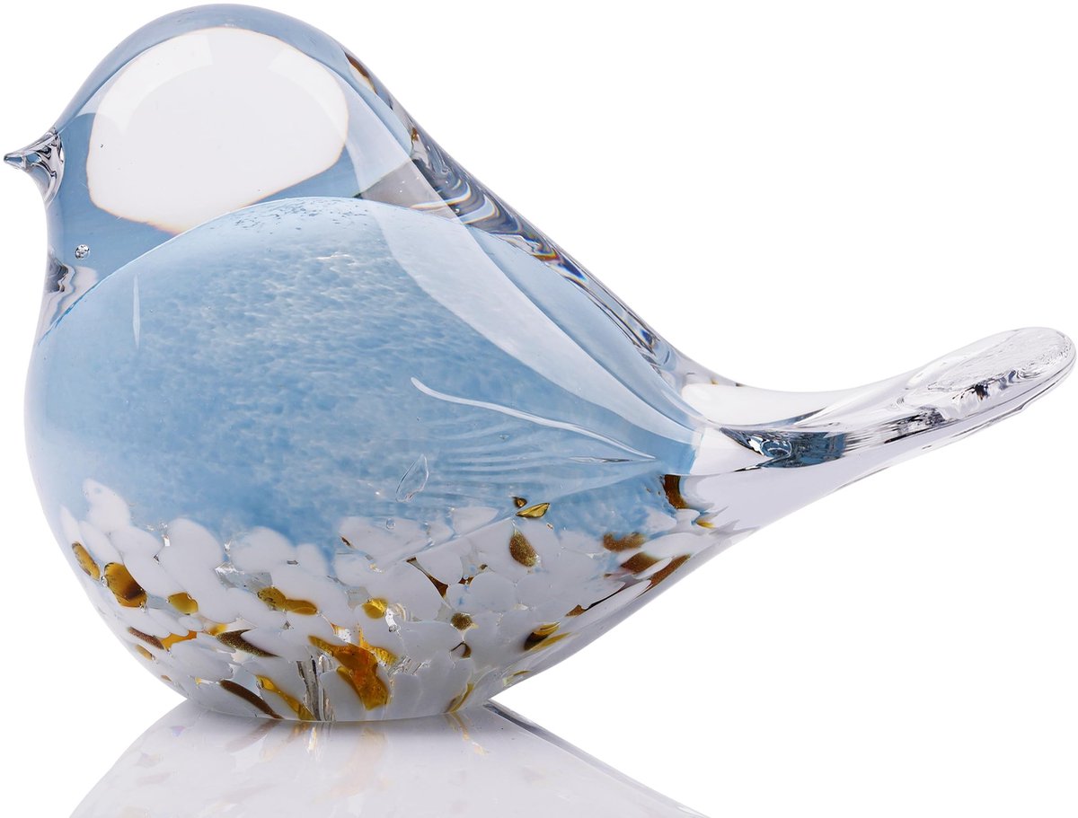 Omgoods- Glas Vogel Handgeblazen - Decoratie Woonkamer - Ornament - Kunst - Slaapkamer - Uniek Design - Luxe Uitstraling