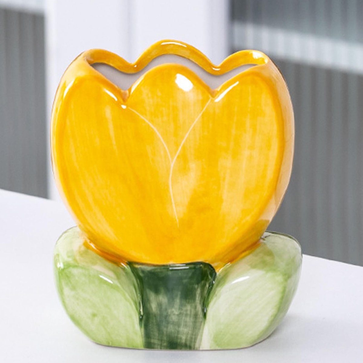 Omgoods - Gele Tulpen Penhouder - Aesthetic Desk Organizer voor Meisjes