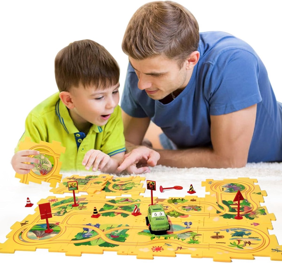 Omgoods - Educatief Puzzelcircuit met Auto voor Kinderen