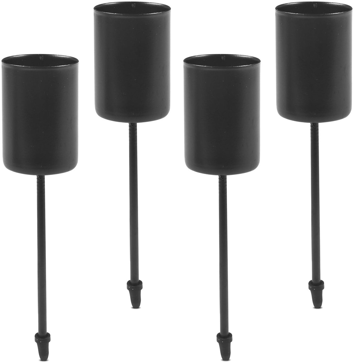 Adventskrans Kaarsenhouders - Metalen zwart - 4 stuks
