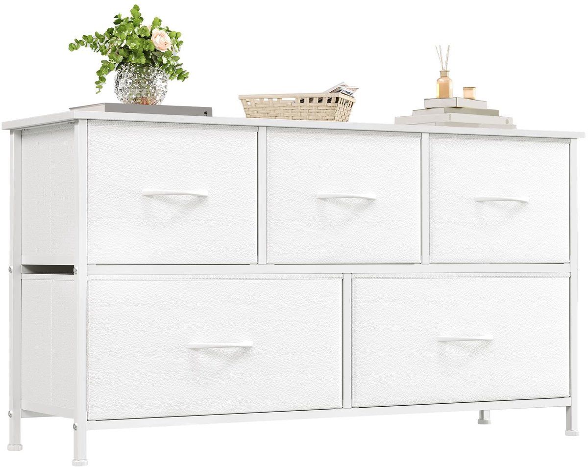 Omgoods - Dressoir met Stofladen en Stalen Frame voor Slaapkamer of Woonkamer