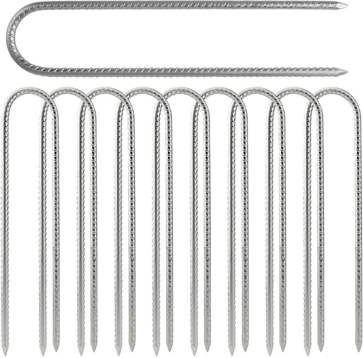 Omgoods - Set van 10 Robuuste Galvanized U-Pegs voor Tent en Tuin