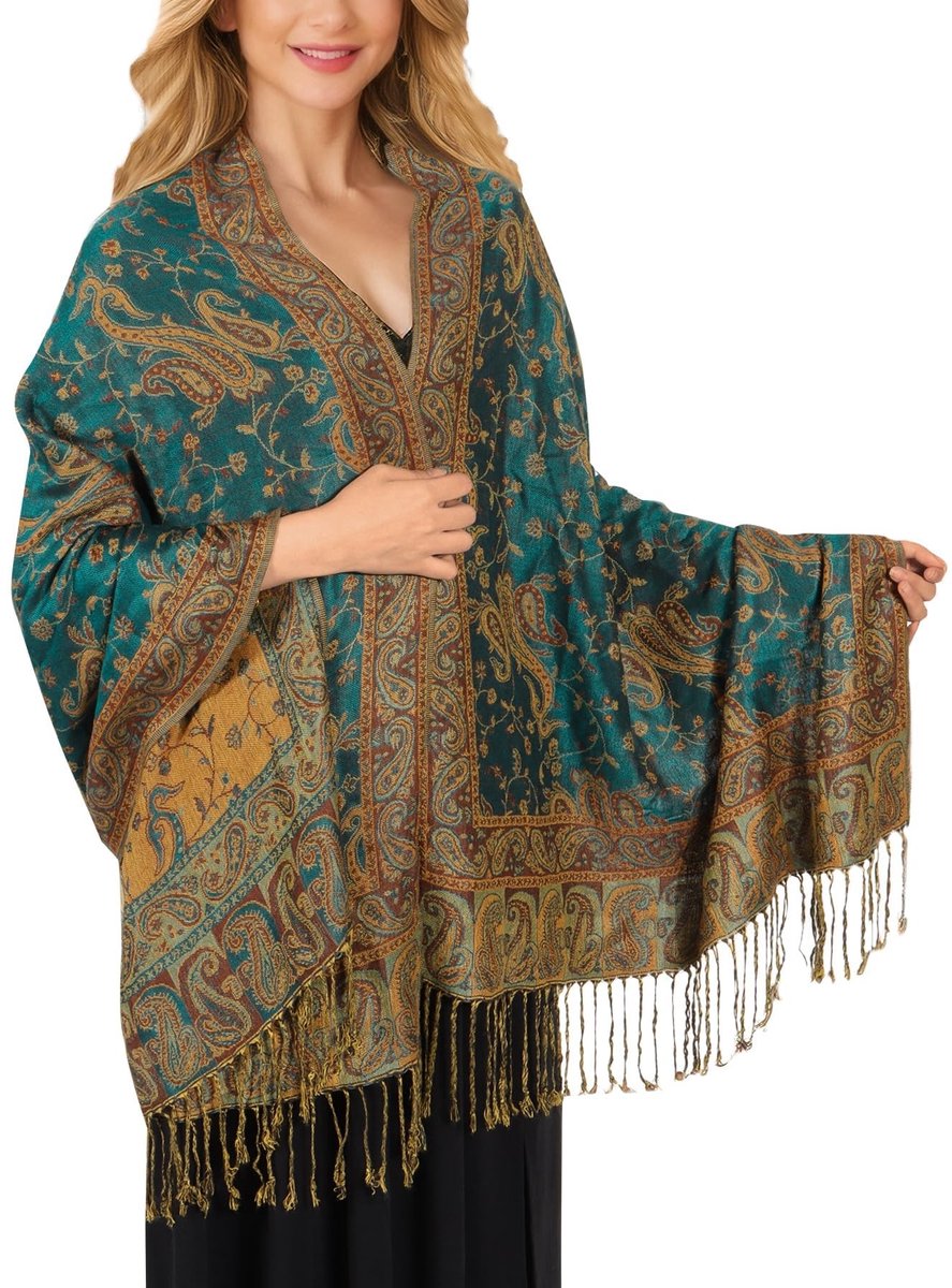 Omgoods - Elegante Pashmina Sjaal met Paisley Motief voor Dames