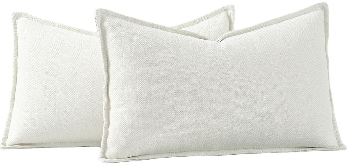 Omgoods - Set van 2 Kussenhoezen 40x60cm in Wit van Chenille