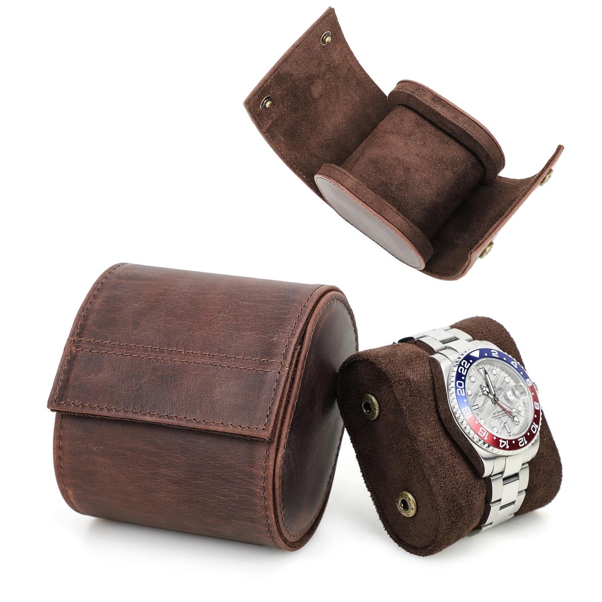 Omgoods - Luxe Lederen Horloge Organizer met Verwijderbare Kussens