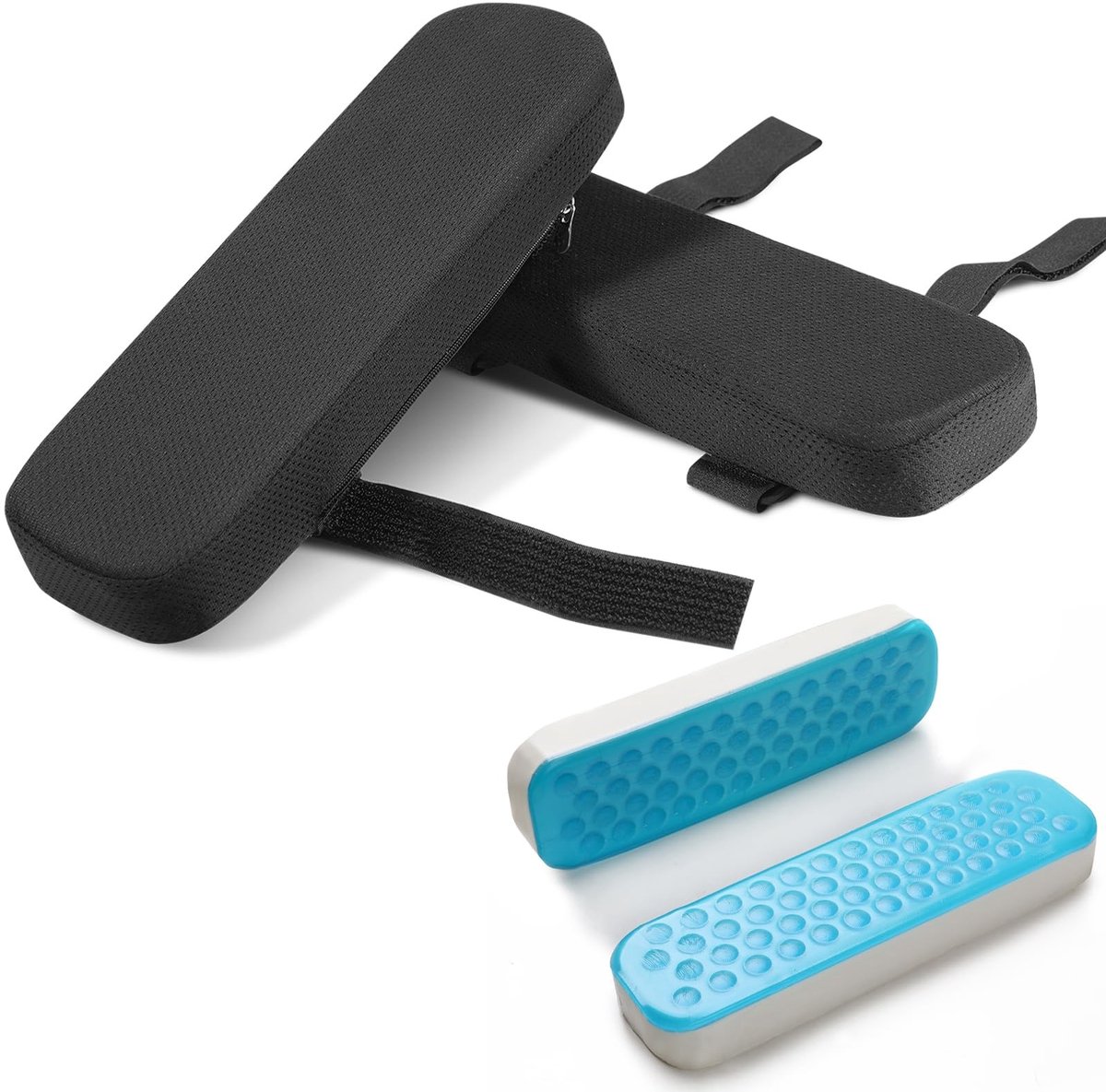 Omgoods - Armleuning Koel Gel Kussen - Geheugen Foam Armsteun voor Kantoorstoel en Gamingstoel
