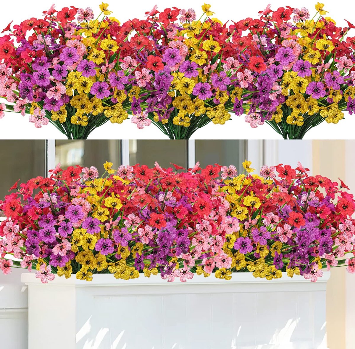 Omgoods - Set van 10 Kunstbloemen voor Buiten met UV-bescherming