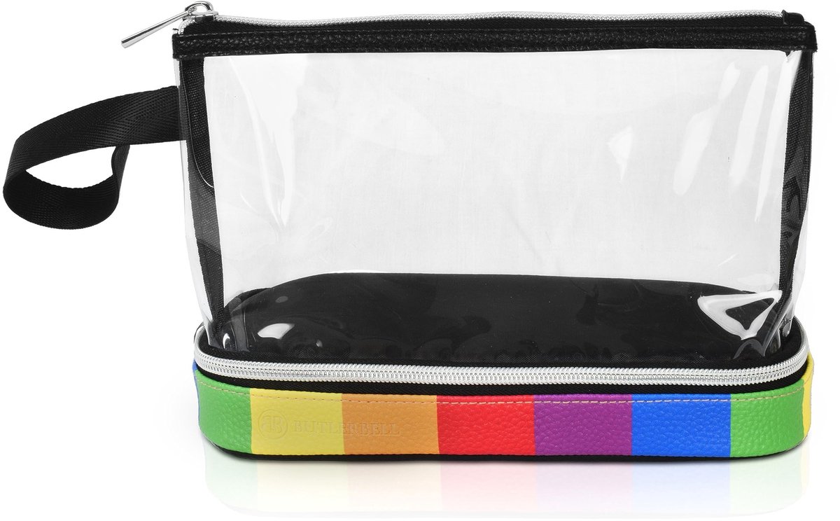 Omgoods - Transparante Toilettas met Opaque Deel - 1 Liter, Regenboog