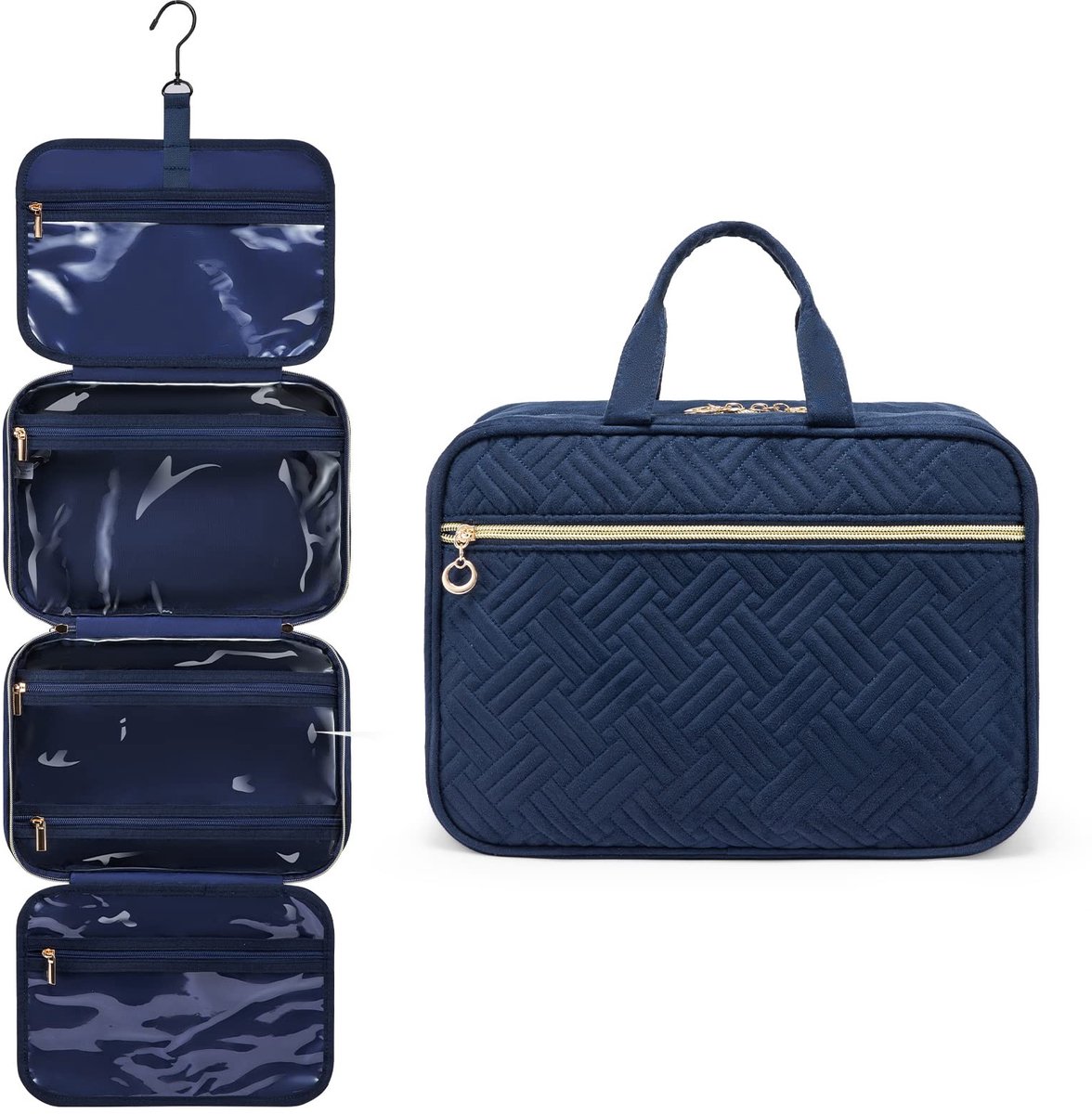 Omgoods - Toilettas - Grote Waterdichte Make-up Tas met Haak