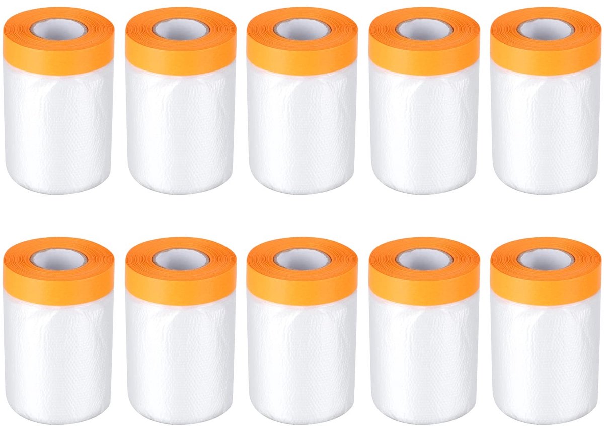 Omgoods - 10 Rollen Transparante Dekfolie met Plakband 55cm x 20m