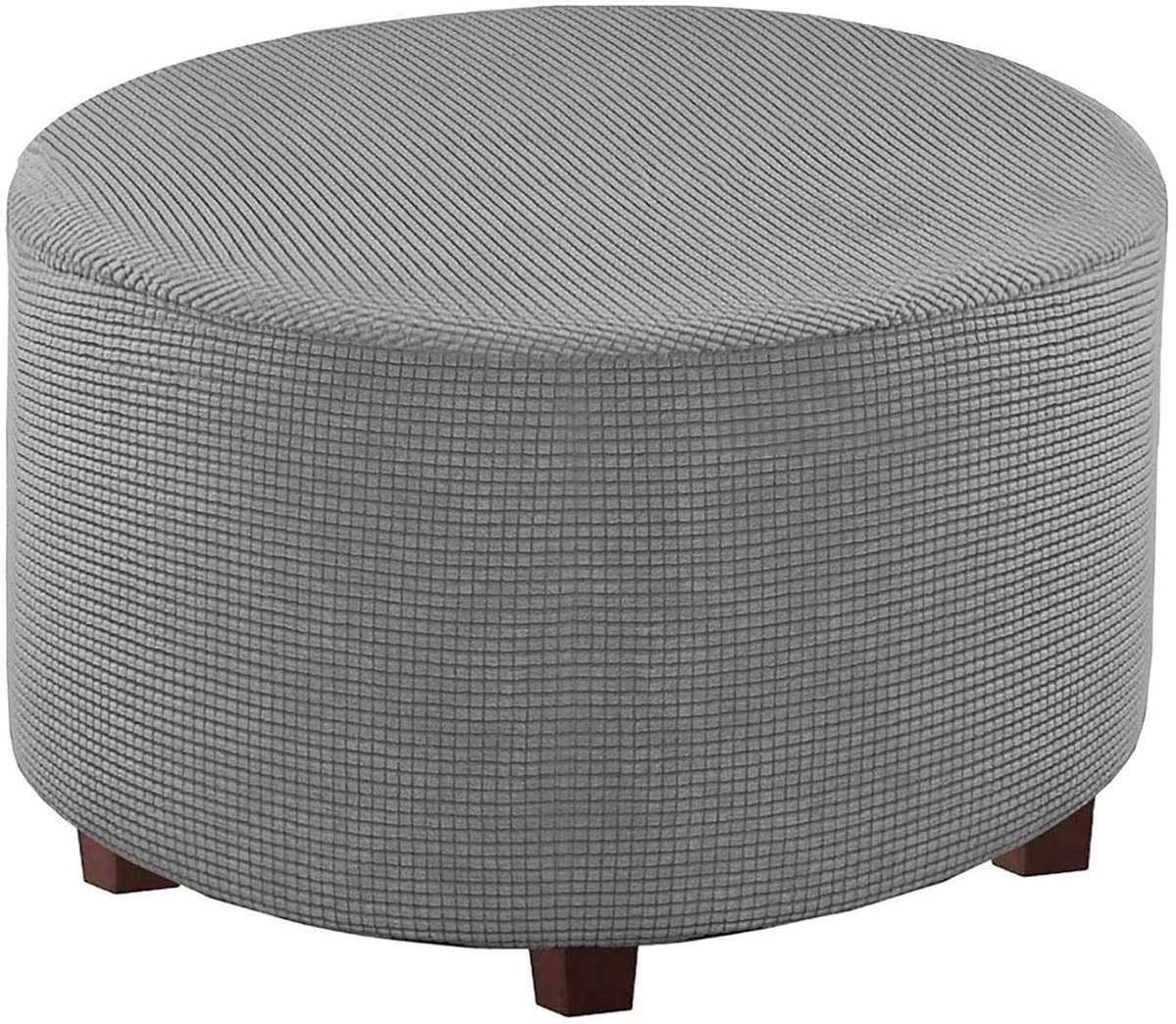 Omgoods - Ronde Ottomaanse Slipcover van Polyester voor Stoelen