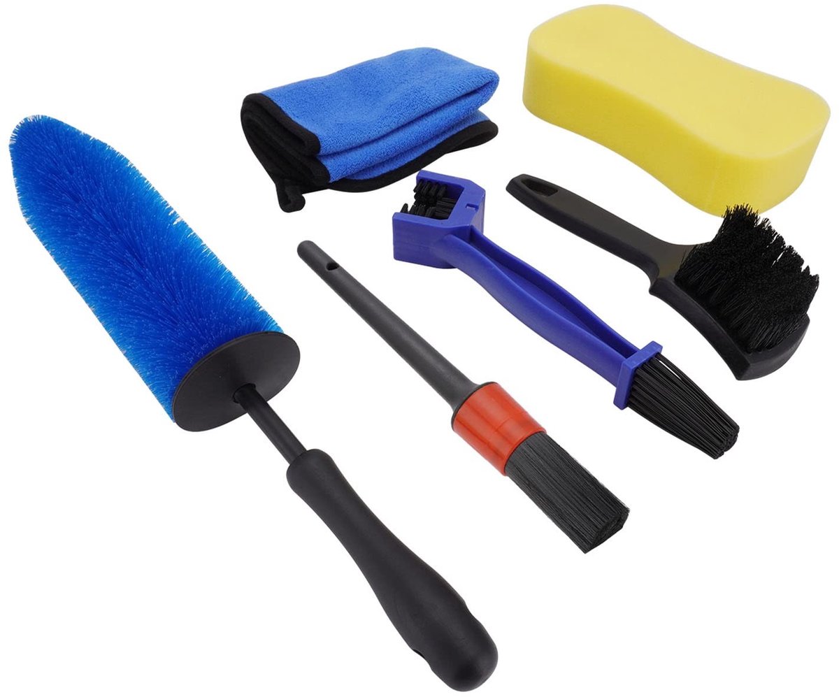 Omgoods - Motorfiets Reinigingsborstel Kit - 6 Stuks voor Interieur en Exterieur